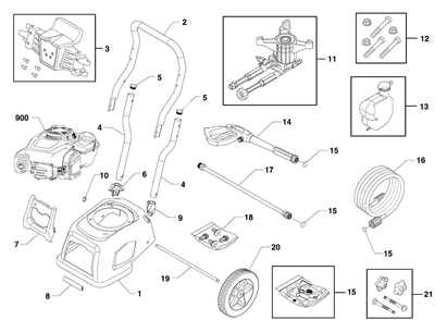 Main Unit (80022378) Diagram and Parts List for 020686-01  Briggs and Stratton Pressure Washer